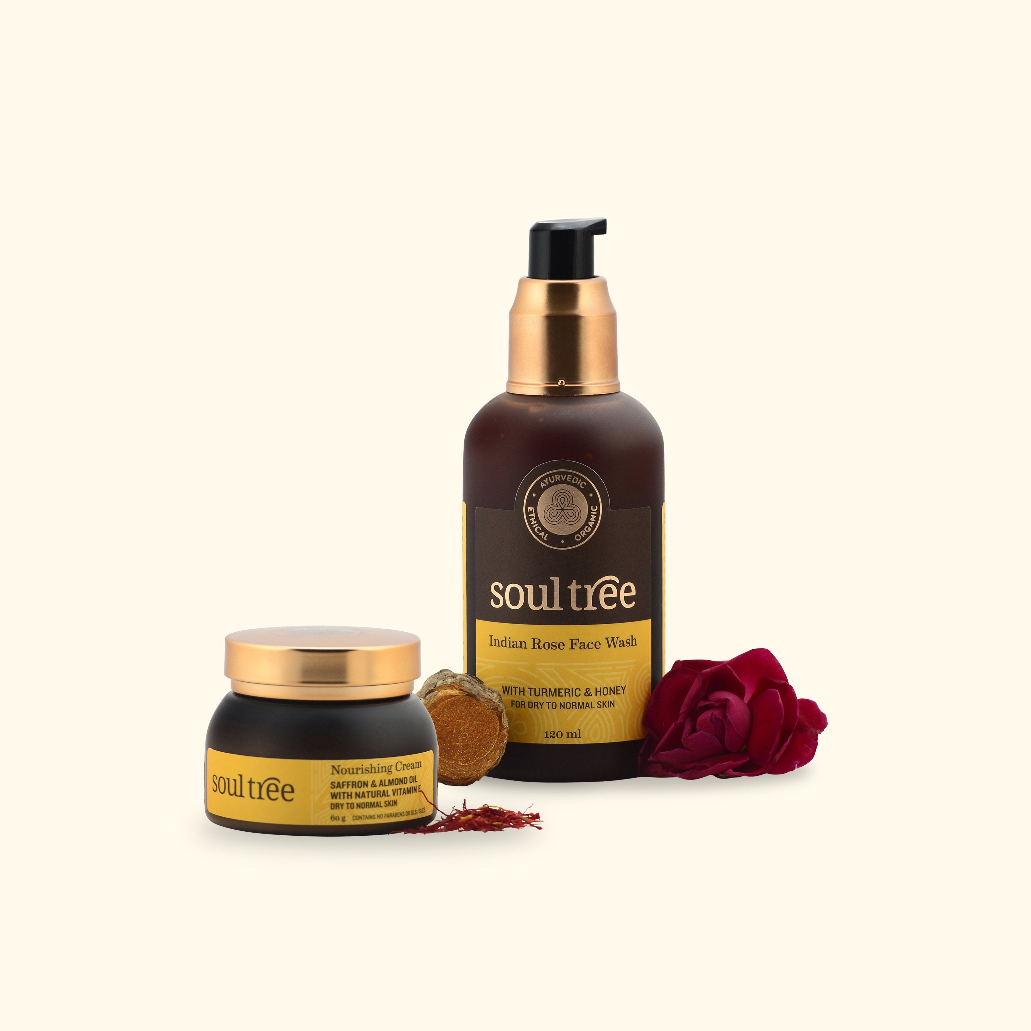 Indian Rose Face Wash & Nourishing Cream Set - SoulTree