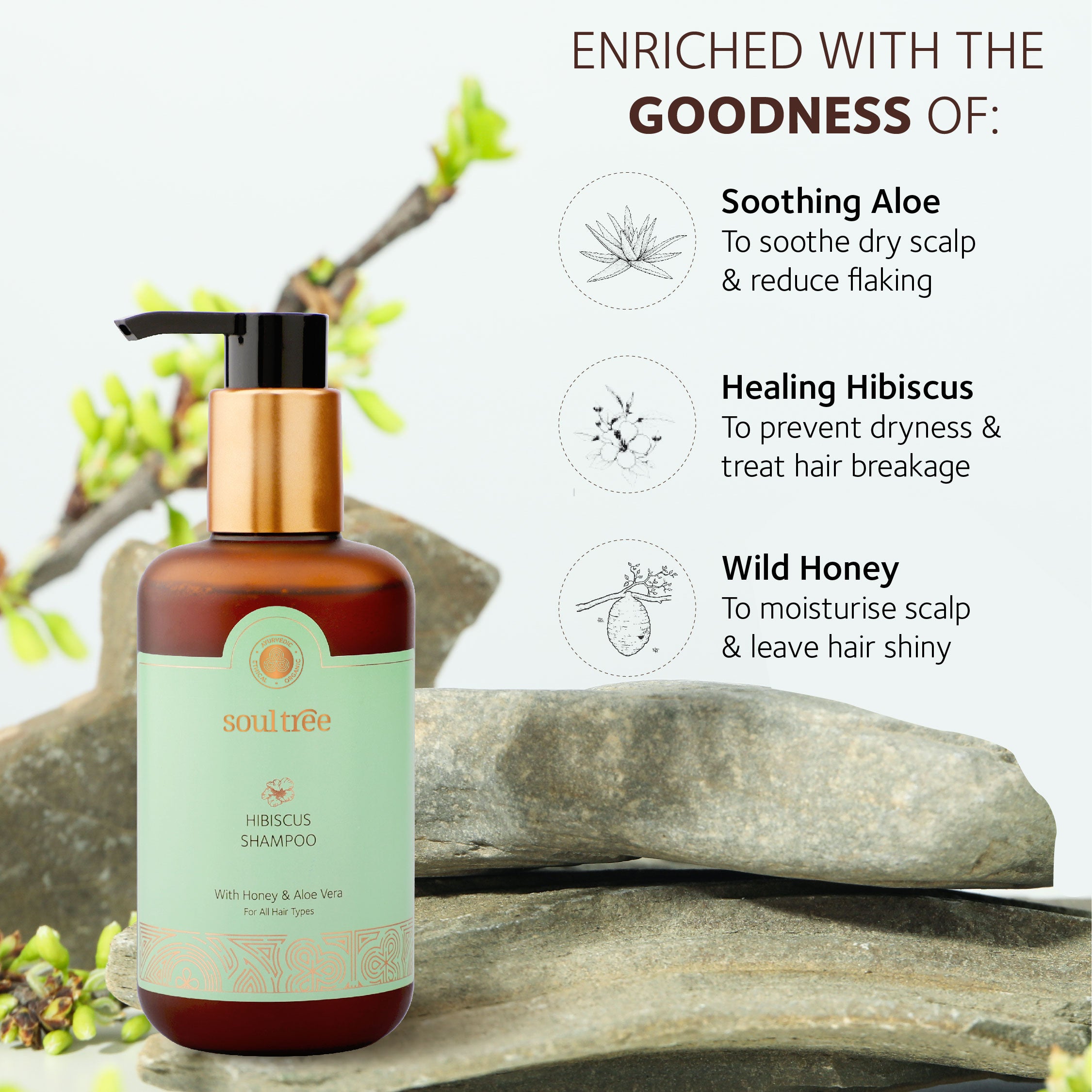 Hibiscus Shampoo with Honey and Aloe Vera - SoulTree