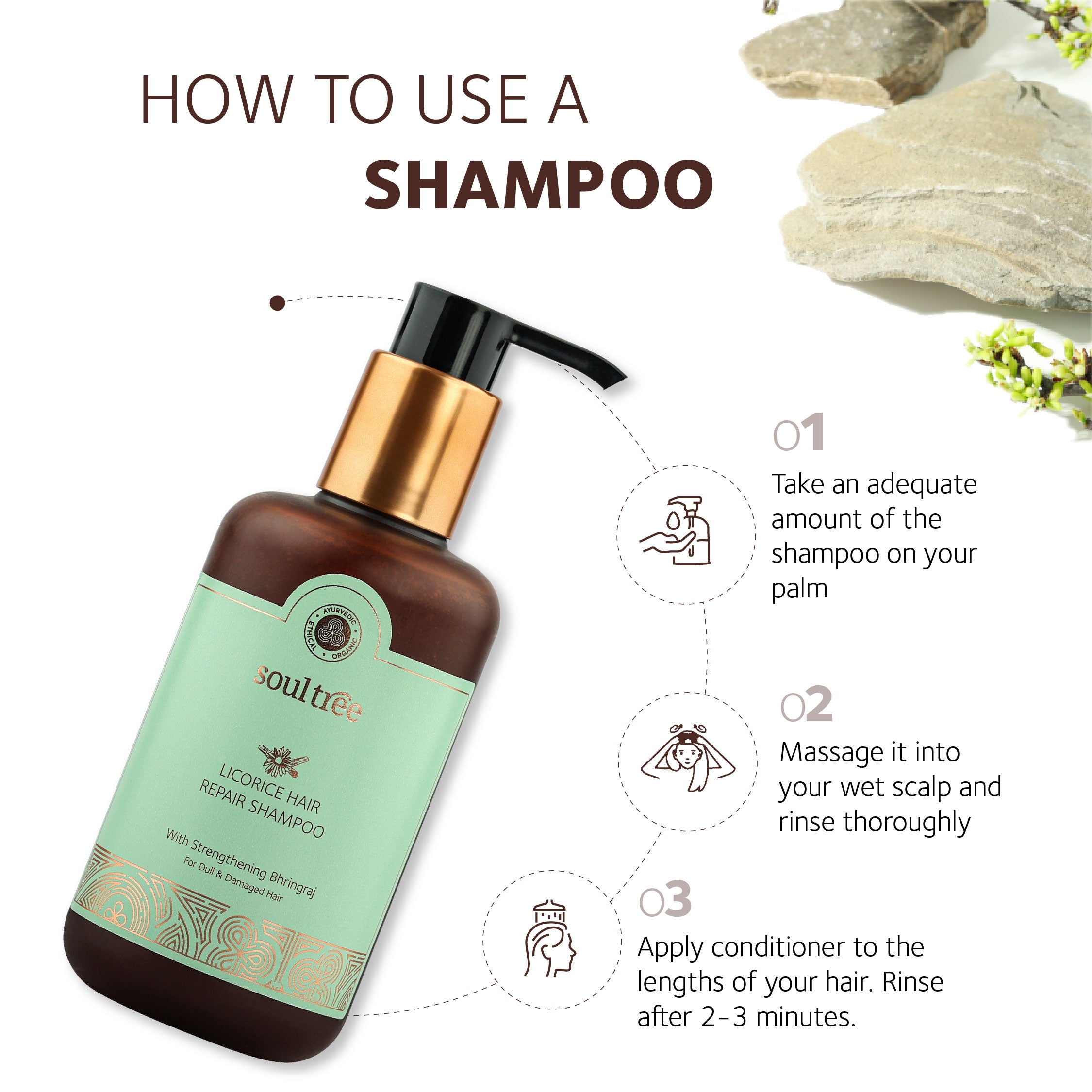 Licorice (Mulethi) Hair Repair Shampoo with Strengthening Bhringraj - SoulTree