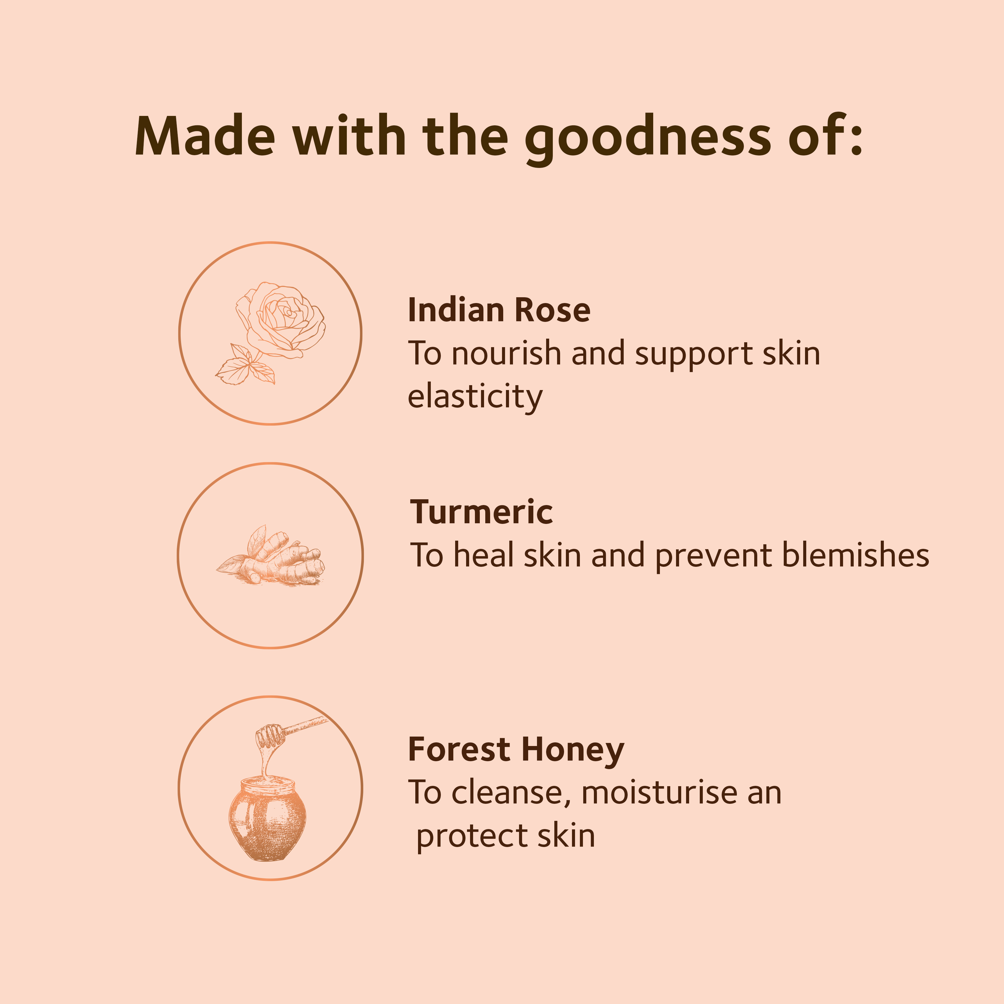 Indian Rose Face Wash with Turmeric & Honey - SoulTree